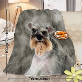 Schnauzer Flannel Blankets Cozy Blanket Super Soft Cozy Warm Puppy Dog Throw Blanket For Couch Chair Bed Sofa Office Cute Schnauzer Gifts 75x100c