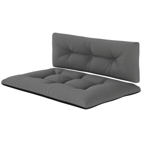 2 Seater Pallet Cushions Outdoor 3.9 Thick Replacement Cushions - Tufted Design For Garden, Patio, Black