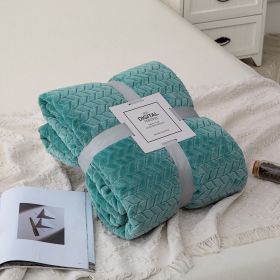 Solid Color Flannel Wheat Grain Blanket Children's Blankets (Option: Green-180x200cm)