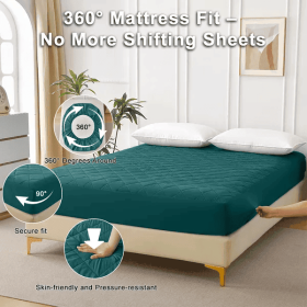 Diamond Grid Ultrasonic Waterproof Mattress Protector (Option: Green-Twin)