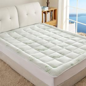 Sleep Solution Ultra Soft Queen Size Mattress Topper - Rayon Derived From Bamboo Pillow Top Mattress Pad For Back Pain Relief - Naturally Cooling (Option: Green 450g Full)