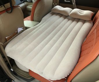 Car Inflatable Bed (Color: cream coloure)