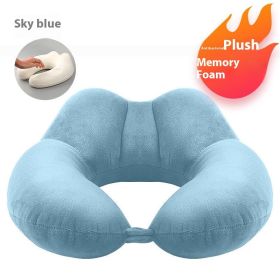 U-shape Pillow Pp Cotton Memory Foam (Option: Sky Blue Memory Foam-U Pillow)
