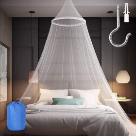 Mosquito Net For Bed, Large White Lace Flower Canopy With Storage Bag For Bedroom, Girls Room, Travel And Decorative Bed Cover (Option: White)