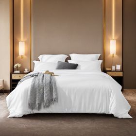 White & Pink Oversized Duvet Cover Set Includes 1 Duvet Cover & 2 Pillowcases. Premium Breathable Fabric, Hotel-grade Minimalist Design. Versatil (Option: White-Q)