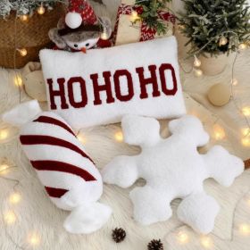 Red & White Christmas Throw Pillows, Festive Decorative Holiday Cushions (Option: Red  White)