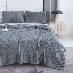 1PC Plush Throw Blanket, Soft Fuzzy Flannel Blanket, Cozy Warm Blanket For Bed Sofa Bedroom, All Season Use (Option: Dark Grey-84x90 inch)