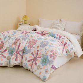 1PC Sherpa Comforter, Double Sided Warm Fluffy Bedding Comforter, Thick Soft Comforter For Bedroom All Season (Option: 68x90 inch)