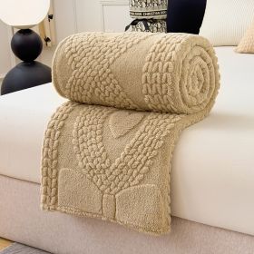 1PC Plush Throw Blanket, Soft Fuzzy Flannel Blanket, Cozy Warm Blanket For Bed Sofa Bedroom, All Season Use (Option: Light Brown-108x90 inch)