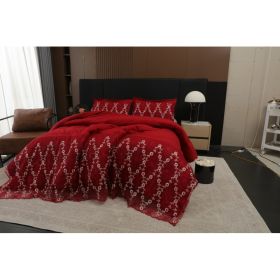 3-Piece Lace Embroidered Comforter Set with 2 Pillow Shams, Elegant Floral Bedding for Queen, King and California King Beds (Option: Brown-California King)