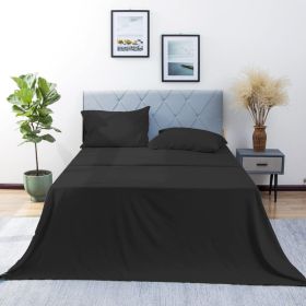 California King Sheet Set 4 Pieces Soft California King Size Sheets Cooling & Breathable Hotel-Quality Easy Care Polyester Microfiber Bedding For (Option: Black-Q)