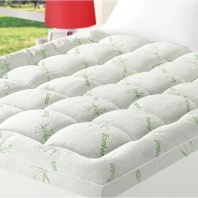 Sleep Solution Ultra Soft Queen Size Mattress Topper - Rayon Derived From Bamboo Pillow Top Mattress Pad For Back Pain Relief - Naturally Cooling (Option: Green 900g twin)