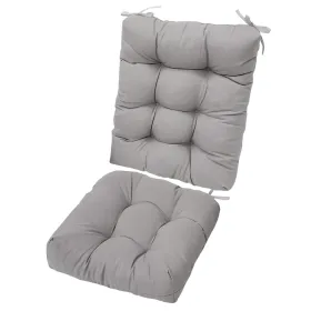 Waterproof Rocking Chair Cushion Upper And Lower Back And Seat Sets With Non-Slip Ties Oxford Cloth Surface Polyester Filling Comfortable For Ind (Option: GreyPro)