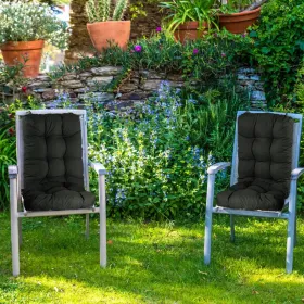2Pcs/Set 1Pc Back Cushion And 1Pc Seat Cushion Rocking Chair Cushion Upper And Lower Back And Seat Sets (Option: Black-UpgradedVersion)