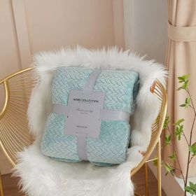 Solid Color Flannel Wheat Grain Blanket Children's Blankets (Option: Water Green-150x200cm)