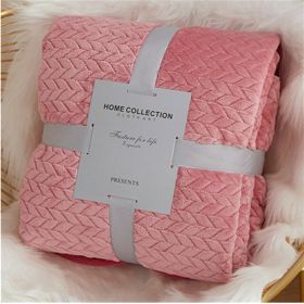 Solid Color Flannel Wheat Grain Blanket Children's Blankets (Option: Pink-150x200cm)