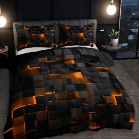 Abstract Grid Series Quilt Cover Digital Printing Bedding (Option: 4 Style-260X230CM Threepiece set)