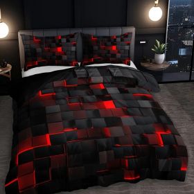 Abstract Grid Series Quilt Cover Digital Printing Bedding (Option: 1 Style-240 X220 Three Pieces)